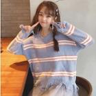 Frayed Stripe Sweater