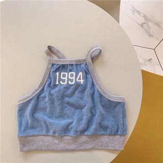 Lettering Cropped Camisole Top As Figure - One Size