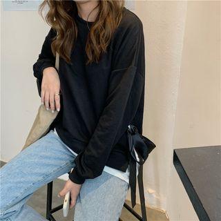 Mock-two Loose-fit Pullover As Figure - One Size