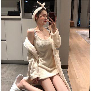Plain Robe / Spaghetti-strap Dress + Headband
