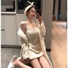 Plain Robe / Spaghetti-strap Dress + Headband