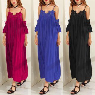 Lace Shoulder Maxi Sundress