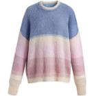 Color Panel Sweater Blue & Pink & Beige - One Size