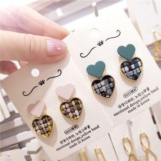 Fabric Heart Dangle Earring