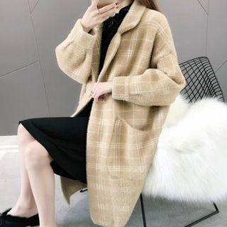 Notch Lapel Plaid Midi Coat