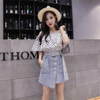 Asymmetric Demin Skirt