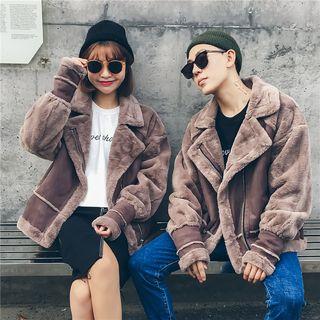Couple Matching Fleece Zip-up Coat