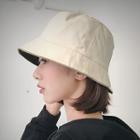 Plain Bucket Hat Beige & Black - One Size