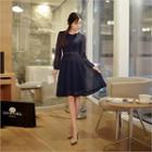 Long-sleeve A-line Lace Dress