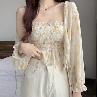 Set : Long-sleeve Jacket + Camisole Top