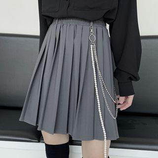 Set: Pleated Skirt + Waist Chain