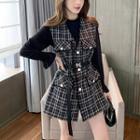 Houndstooth Tweed Vest