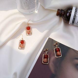Bead & Rectangle Dangle Earring