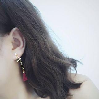 Tasseled Triangle Earrings