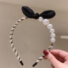 Beaded Bow Headband Black - One Size
