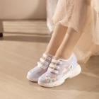 Flower Embroidered Mesh Athletic Sneakers