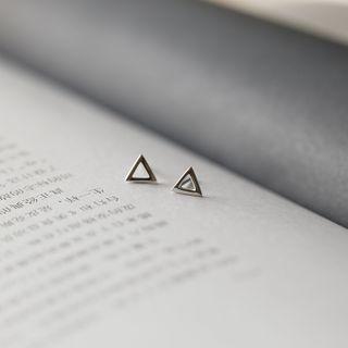 Triangle Sterling Silver Earring 1 Pair - Silver - One Size