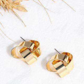 Twisted Ear Stud 1 Pair - Gold - One Size
