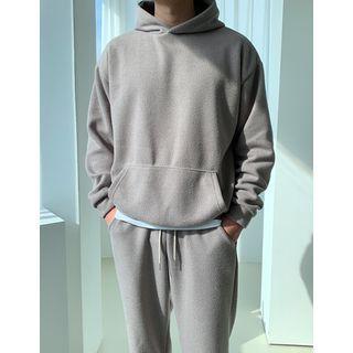Drop-shoulder Kangaroo Knit Hoodie