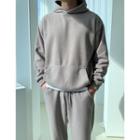 Drop-shoulder Kangaroo Knit Hoodie