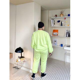 Letter-trim Neon Jogger Pants
