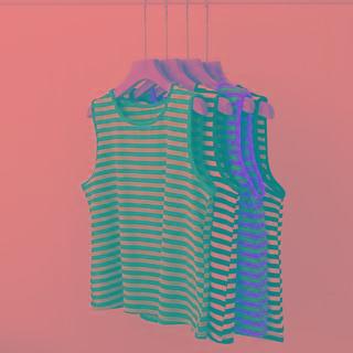 Round Neck Sleeveless Stripe Top