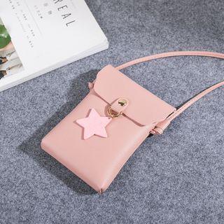 Faux Leather Star Charm Crossbody Bag