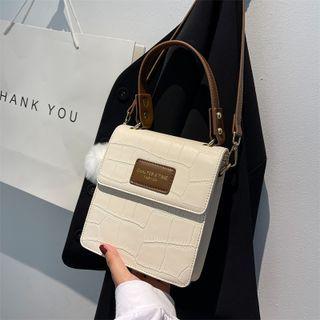 Croc Grain Applique Crossbody Bag