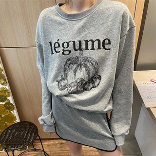 Lettering Pumpkin Print Sweatshirt