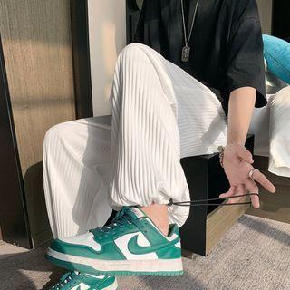 Ribbed Drawstring Baggy Pants