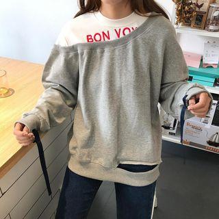 Mock Two Piece Rip Sweatshirt
