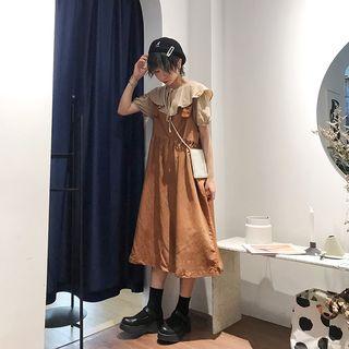 Midi Pinafore Dress White - One Size