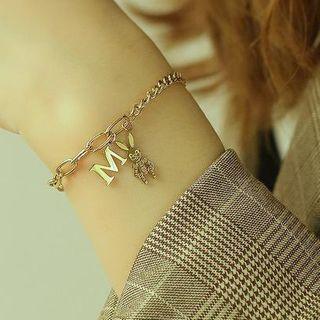 Stainless Steel Rabbit Bracelet 1101 - Gold - One Size