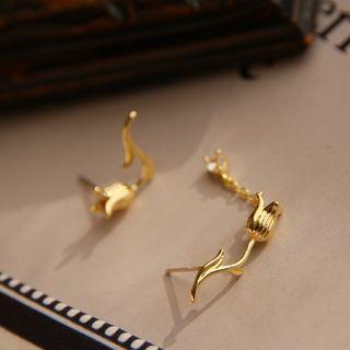 Rose Earring Gold - One Size
