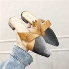Block-heel Two-tone Mules