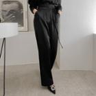 Tie-waist Satin Wide-leg Pants