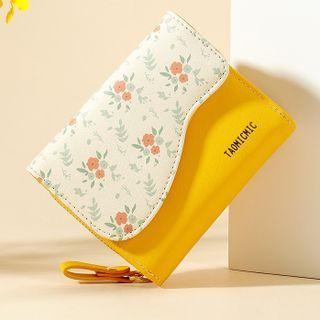 Floral Faux Leather Short Wallet