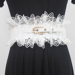 Faux Pearl Lace Wide Belt (various Designs)