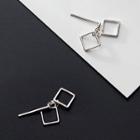 925 Sterling Silver Square Dangle Earring 1 Pair - S925 Sterling Silver - Silver - One Size
