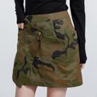 Camo Print Denim Skirt