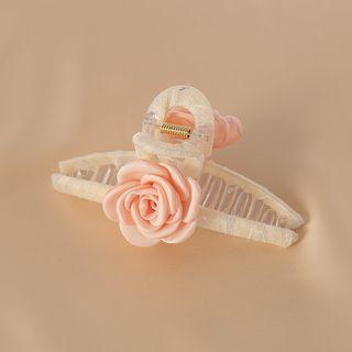 Flower Fabric Hair Clamp Off-white - One Size