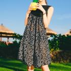 Set: Plain Bikini + Floral Strappy Sundress