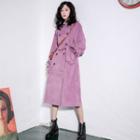 Double-breasted Corduroy Trench Coat