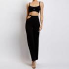 Set: Cropped Camisole Top + Cutout Maxi Pencil Skirt