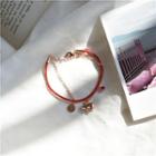 Lunar New Year Of Pig Layered Red String Bracelet Red & Gold - One Size