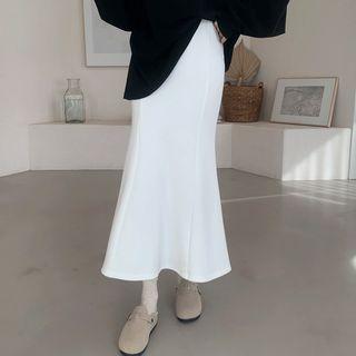 Slit-back Napped Maxi Mermaid Skirt