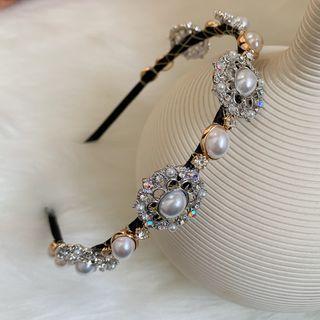 Faux Pearl Face Wash Headband