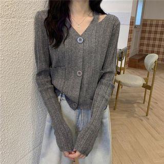 Cutout Ribbed Cardigan