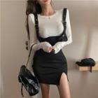 Long-sleeve Top / Mini Sheath Jumper Skirt