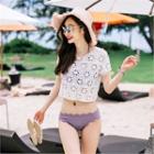 Perforated Cropped Top Ivory - One Size